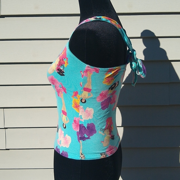 NWOT H & M Blue Halter tank top Size XS - Picture 2 of 11